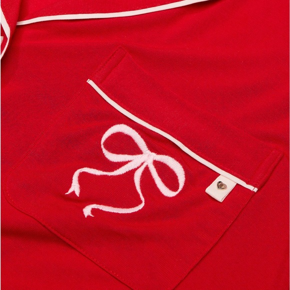 Red BOW 🎀 pajama short set • modal soft • lipstick red 💄 Perfect Gift 🎁 - Picture 4 of 13